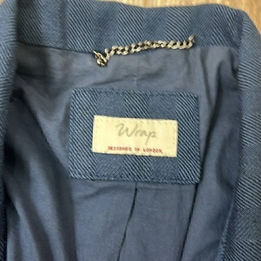 Wrap London  navy one button wool blazer size 4